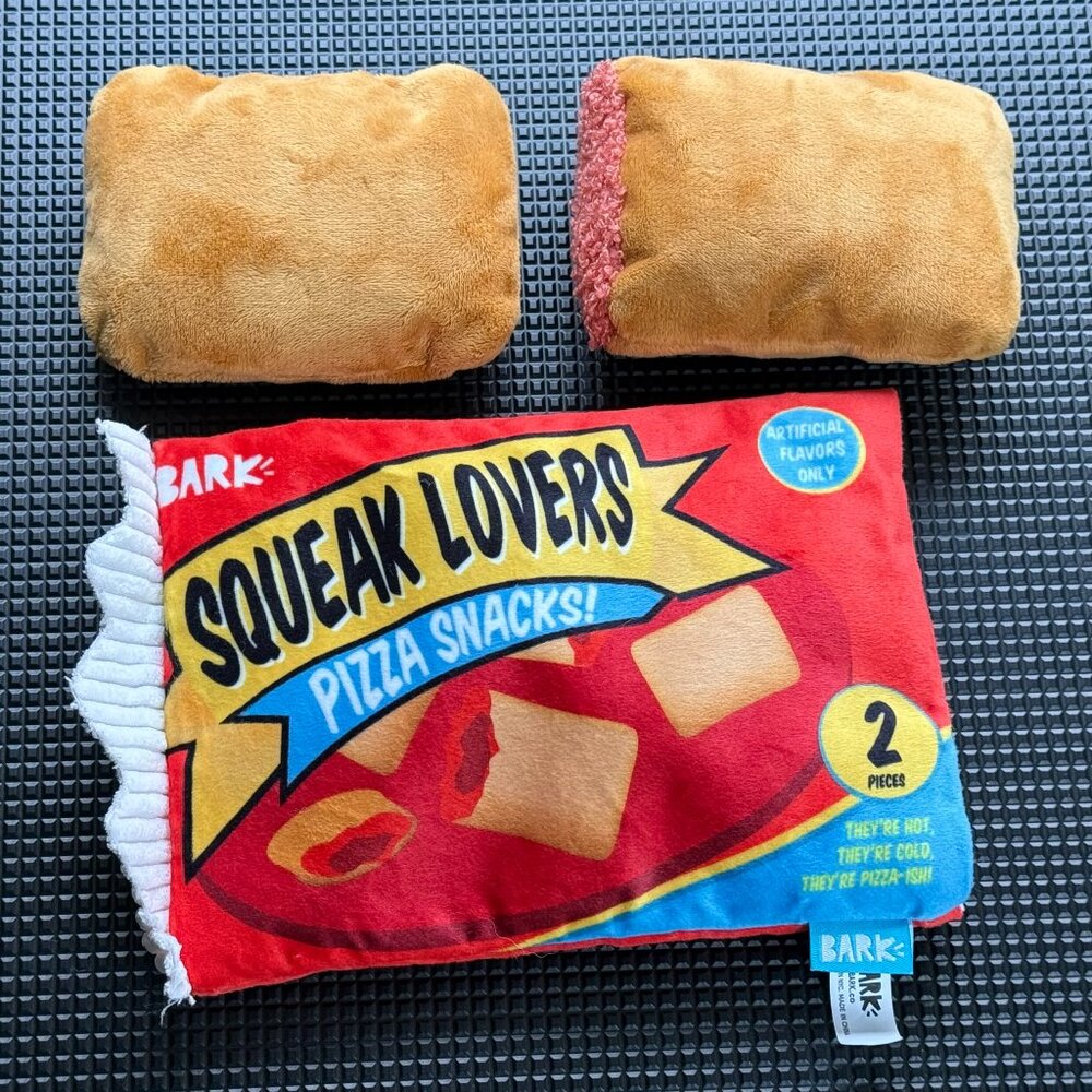 BARK BOX Squeak Lovers Pizza Snacks Dog Toy